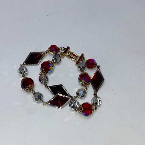 Gorgeous Red Crystal Double Strand Bracelet - Picture 9 of 12